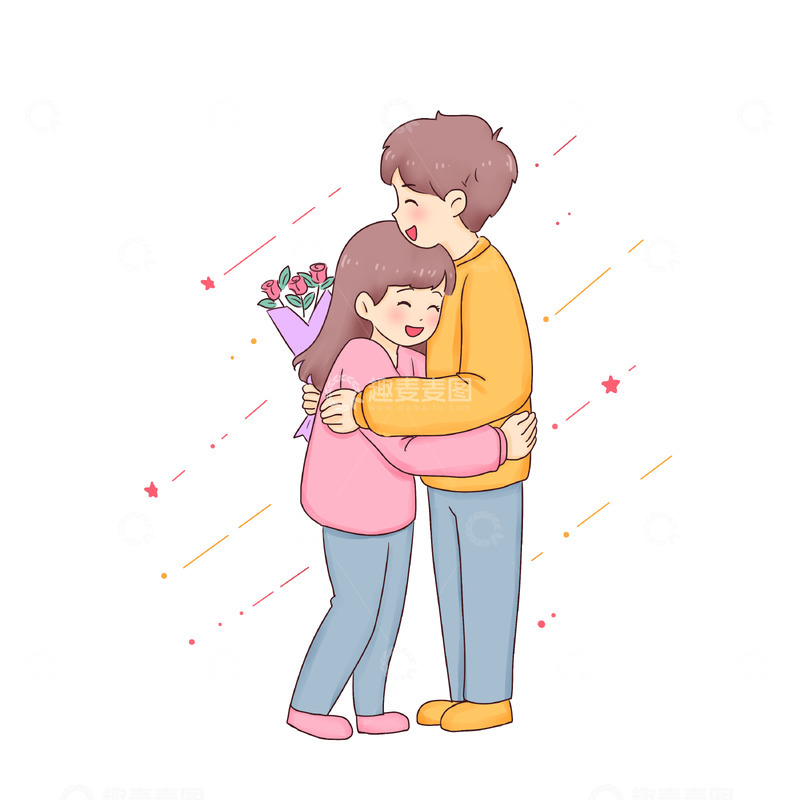 源文件下载【趣麦麦图】情人节浪漫的恋人