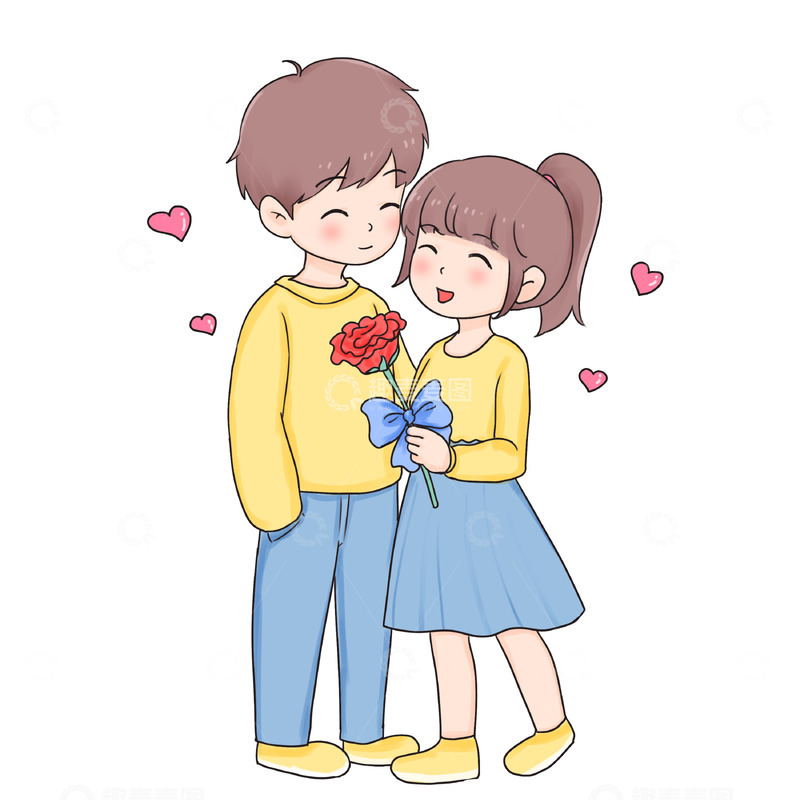 源文件下载【趣麦麦图】情人节浪漫情侣人物
