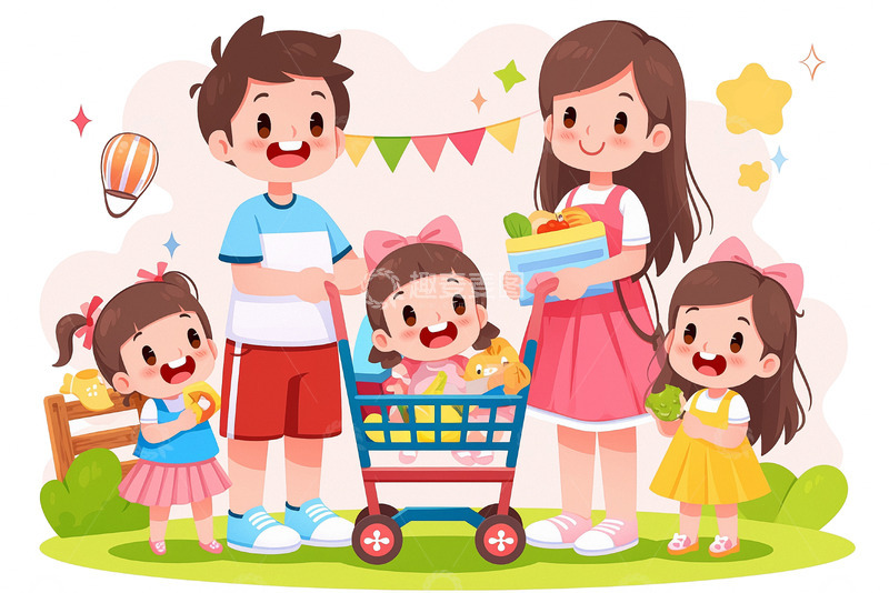 高清大图下载【趣麦麦图】开心幸福卡通人物