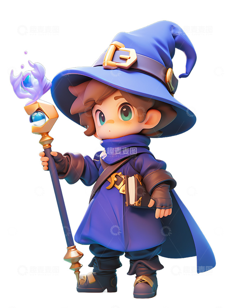 高清大图下载【趣麦麦图】魔法师卡通Q版男士