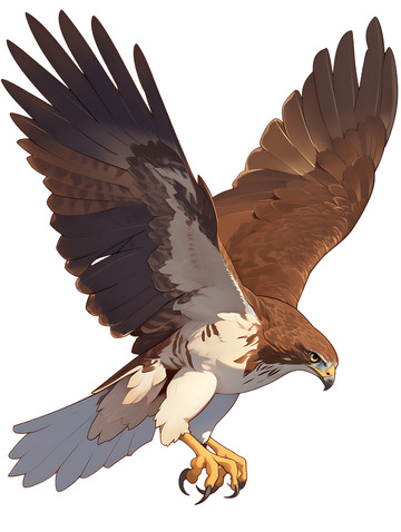 老鹰雕老鹰卡通手绘