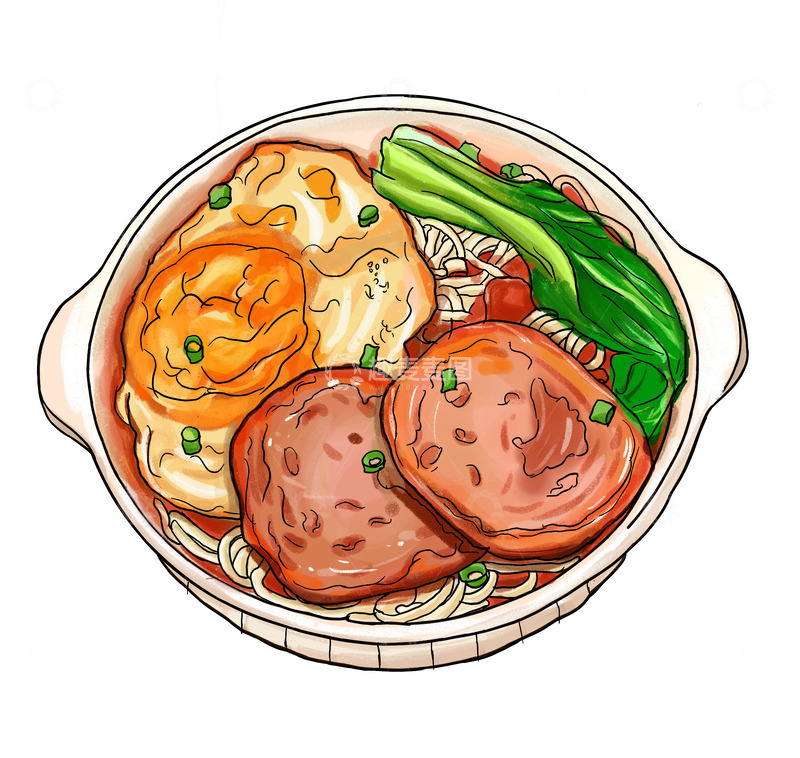 源文件下载【趣麦麦图】美食美味鸡蛋手工面条