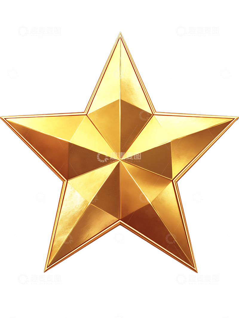 黄金五角星卡通五星