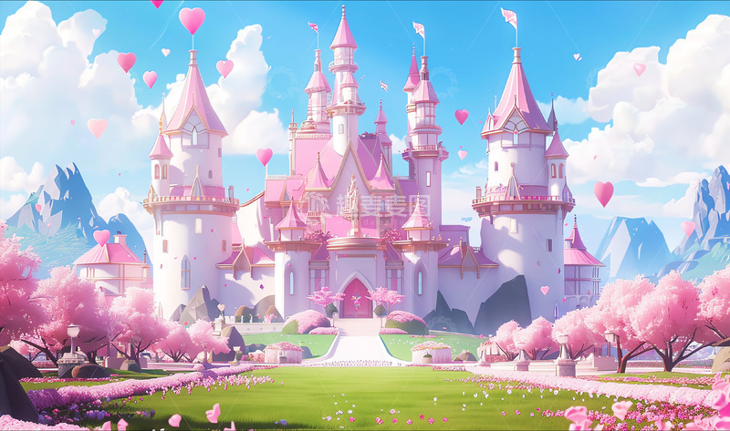 高清大图下载【趣麦麦图】-粉色梦幻城堡