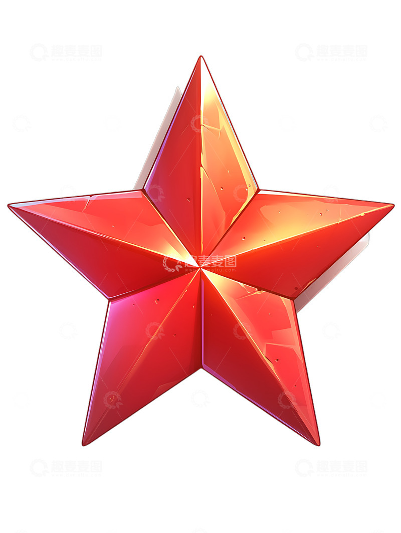 红色五角星卡通五星