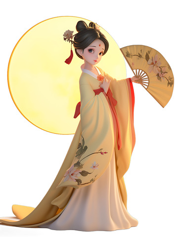 汉服女孩与月亮女神