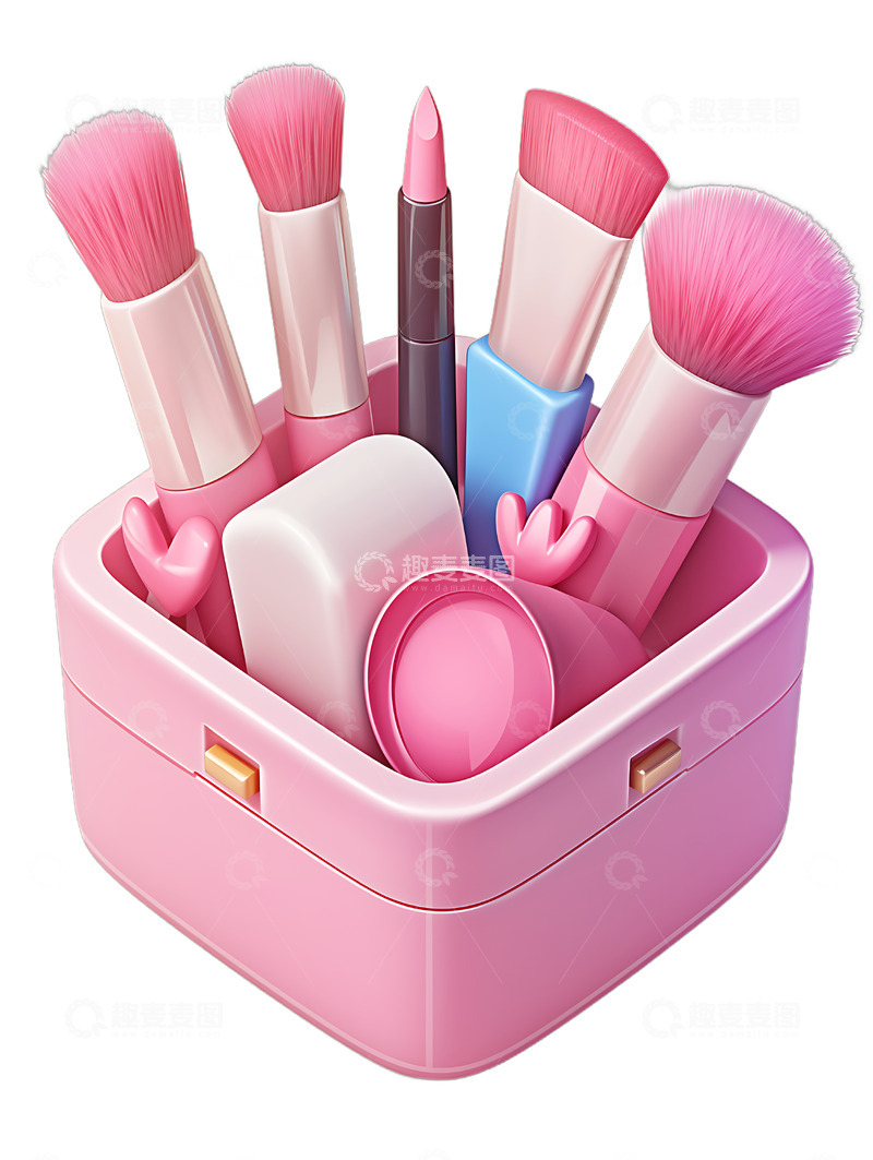 高清大图下载【趣麦麦图】化妆盒盒子卡通粉色