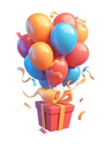 节日庆祝开心礼品彩色红色