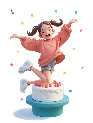 女孩子节日生日蛋糕庆祝