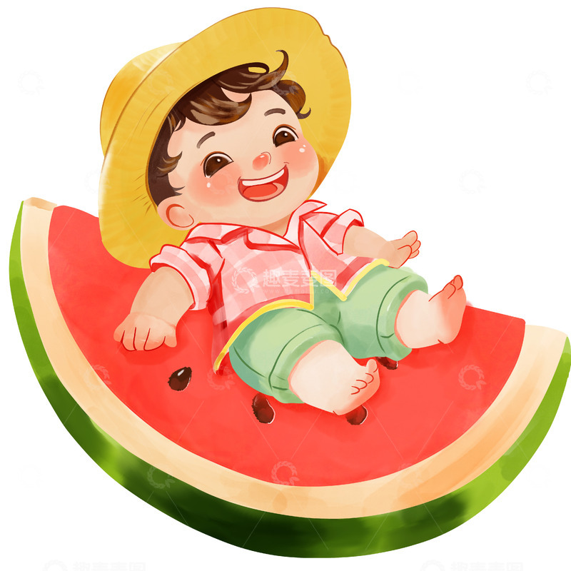 源文件下载【趣麦麦图】夏至小暑大暑处暑暑假人物插画素材
