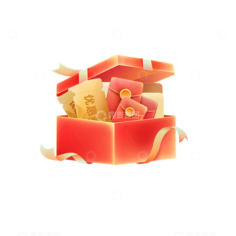 源文件下载【趣麦麦图】红包卡券礼盒插图