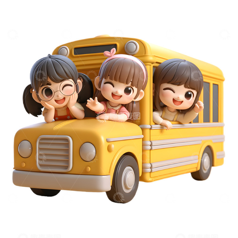 高清大图下载【趣麦麦图】外出郊游夏令营卡通3D人物素材