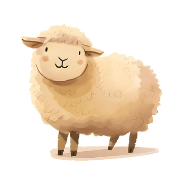 小绵羊卡通手绘