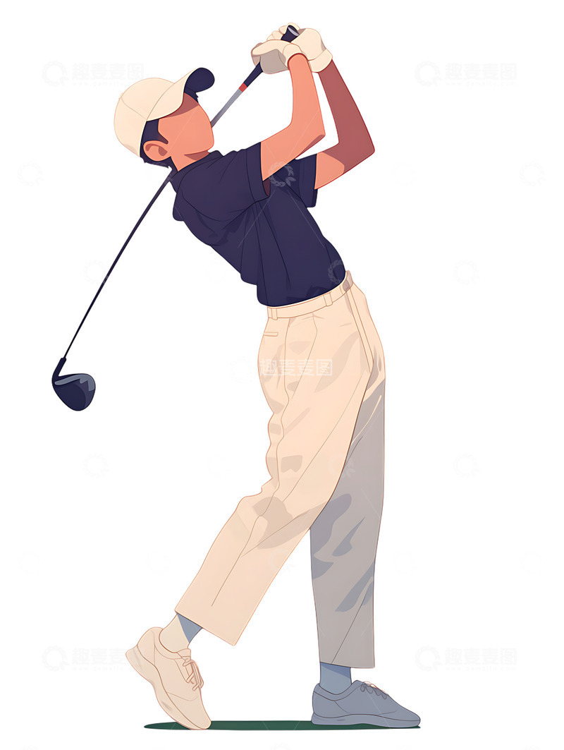 高清大图下载【趣麦麦图】打高尔夫球的运动员男士