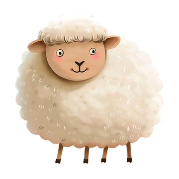 小绵羊卡通手绘小动物立体