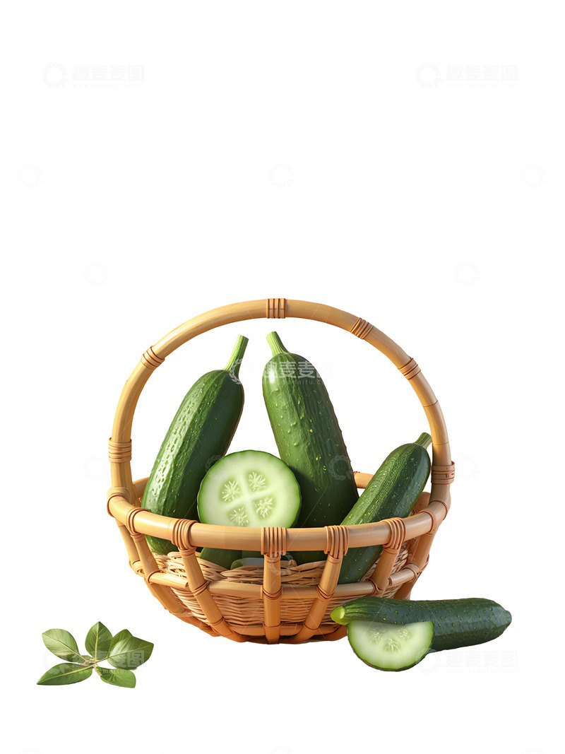 高清大图下载【趣麦麦图】一篮子黄瓜绿色&middot;