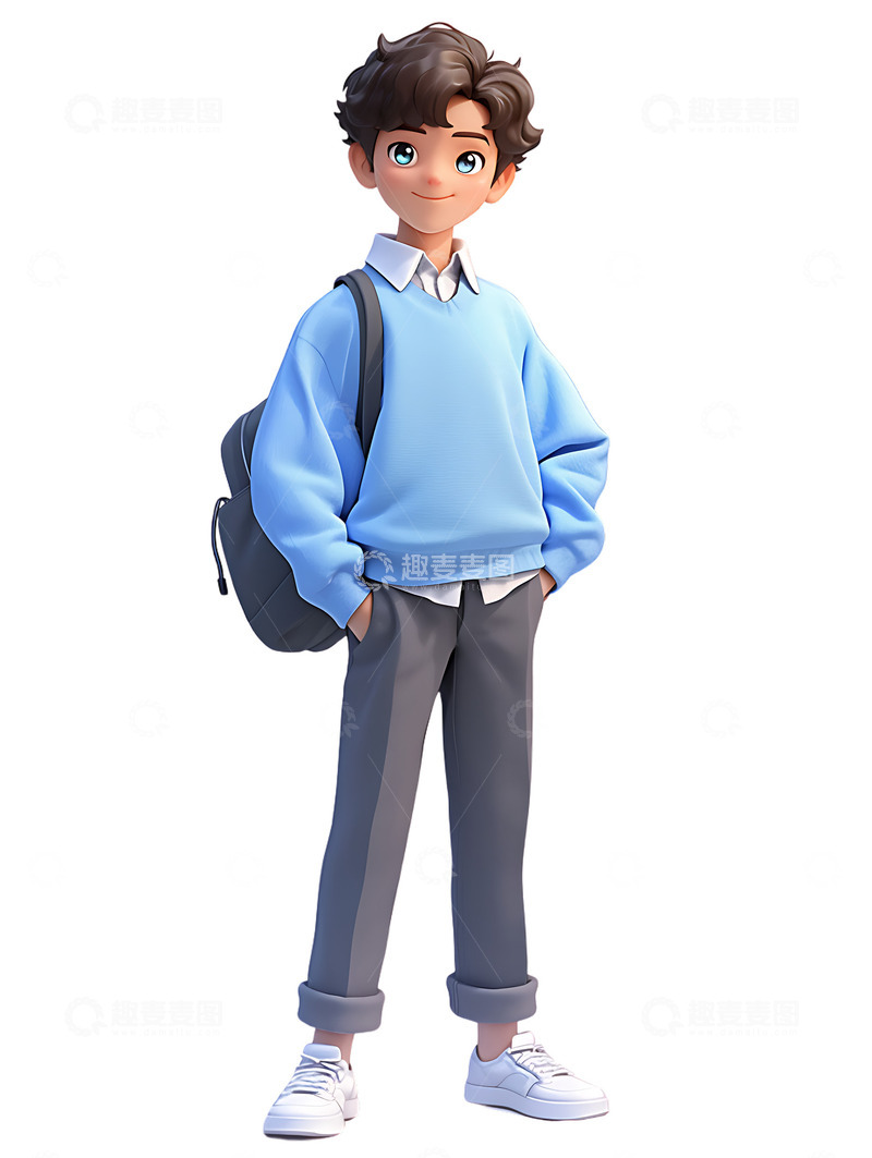 暑期班学生卡通补习学习形象兴趣班