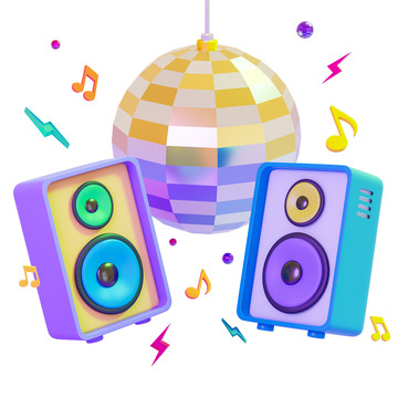 3D卡通音响音乐播放器