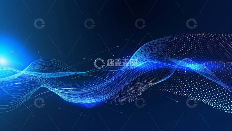 高清大图下载【趣麦麦图】蓝色科技波点背景图