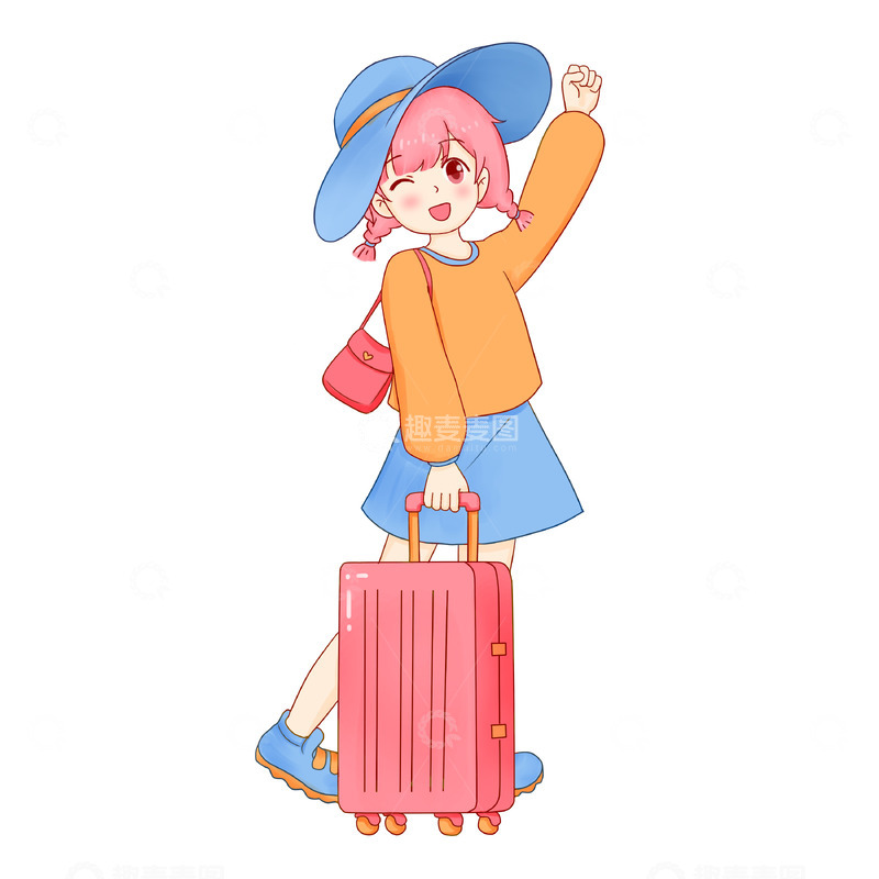 源文件下载【趣麦麦图】小暑大暑处暑开学季暑假人物