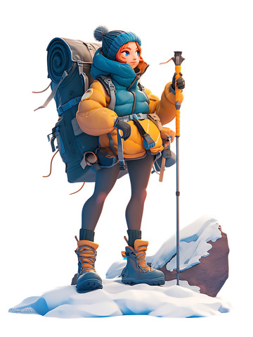 登山运动卡通3D