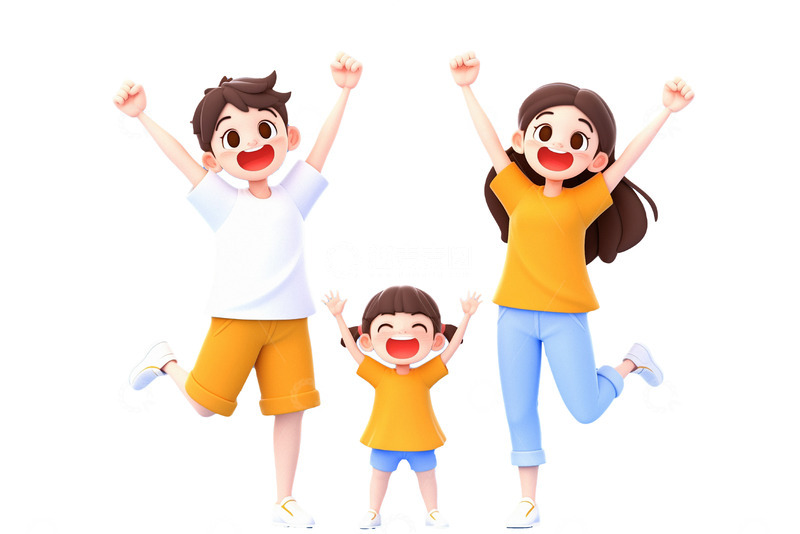 卡通人物素材一家