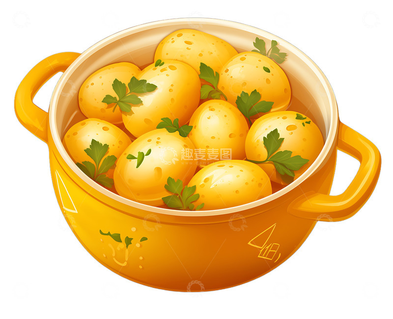 高清大图下载【趣麦麦图】一盆土豆卡通