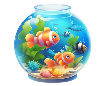 热带鱼鱼缸卡通