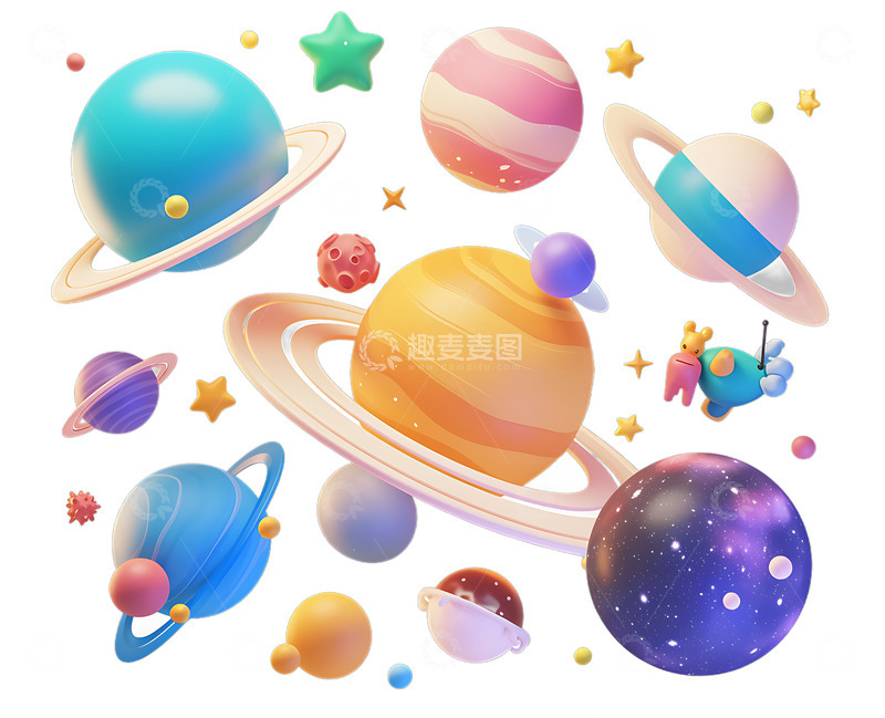 高清大图下载【趣麦麦图】卡通行星星球太空宇宙2