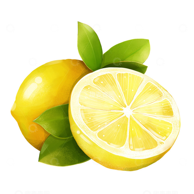源文件下载【趣麦麦图】手绘插画水果元素柠檬