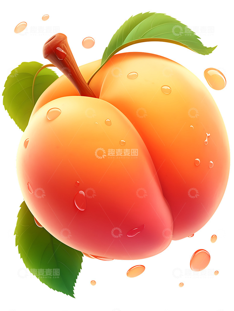 高清大图下载【趣麦麦图】卡通桃子美味