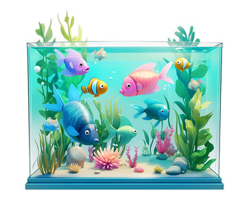 鱼缸卡通养鱼宠物