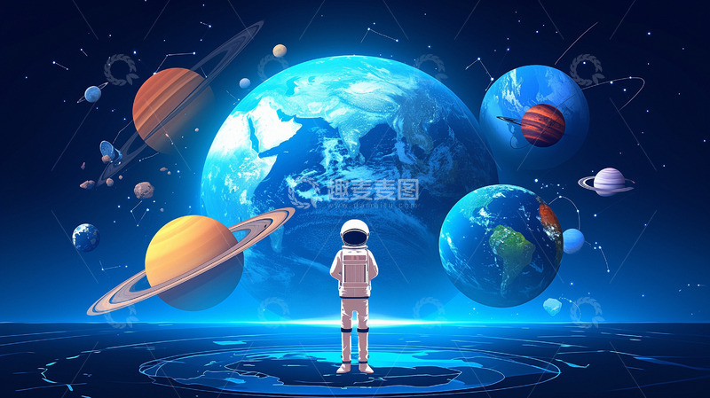 高清大图下载【趣麦麦图】探索宇宙宇航员