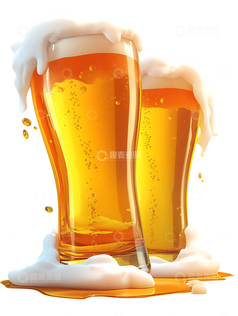 高清大图下载【趣麦麦图】啤酒卡通啤酒节日干杯