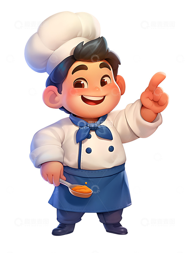 高清大图下载【趣麦麦图】厨师胖大厨卡通