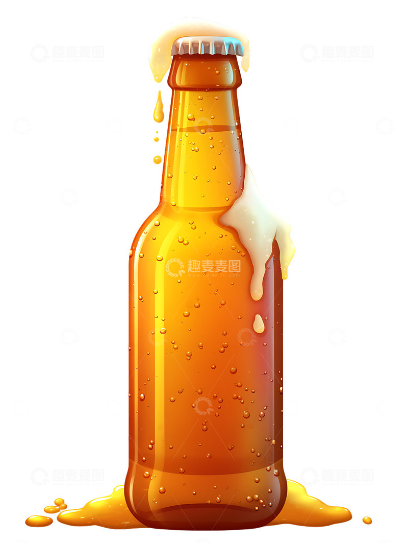 高清大图下载【趣麦麦图】啤酒啤酒瓶卡通