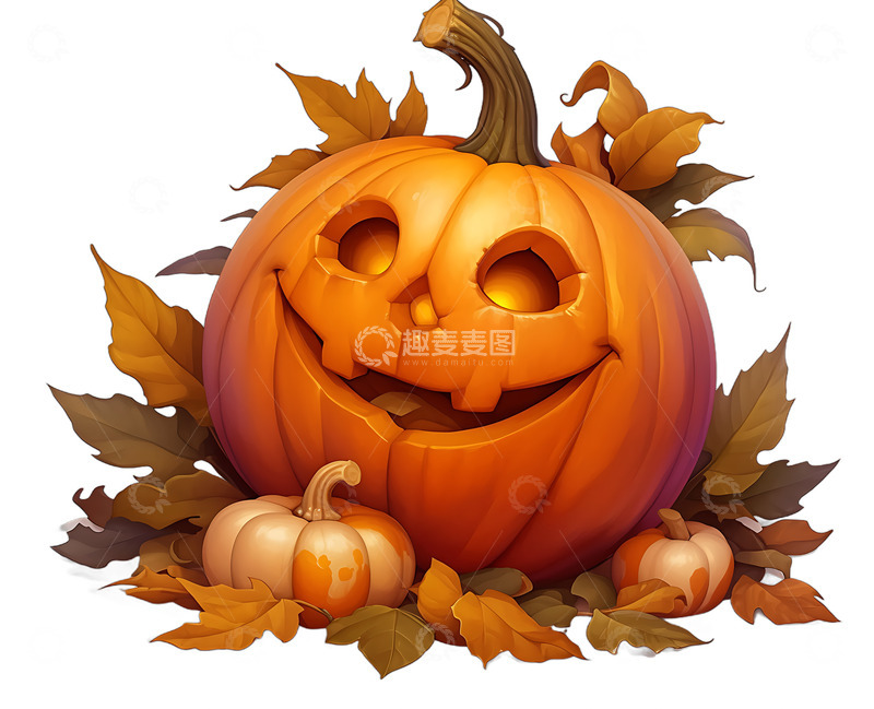 高清大图下载【趣麦麦图】万圣节南瓜卡通
