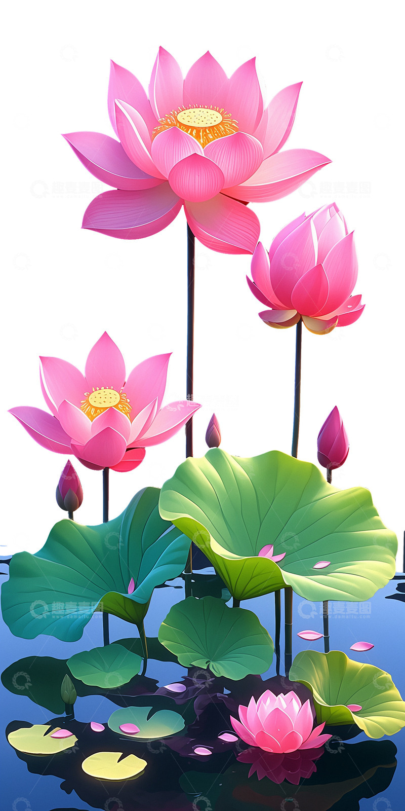 高清大图下载【趣麦麦图】夏天元素清新荷花