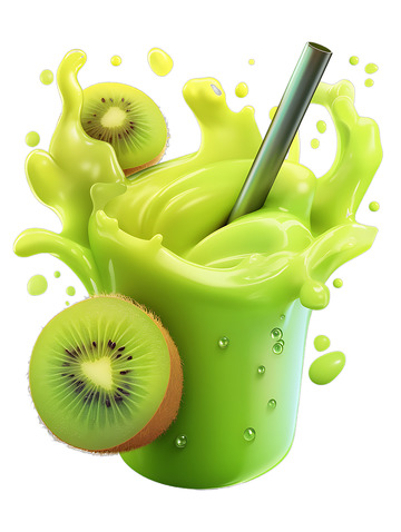 猕猴桃果汁卡通水果果汁