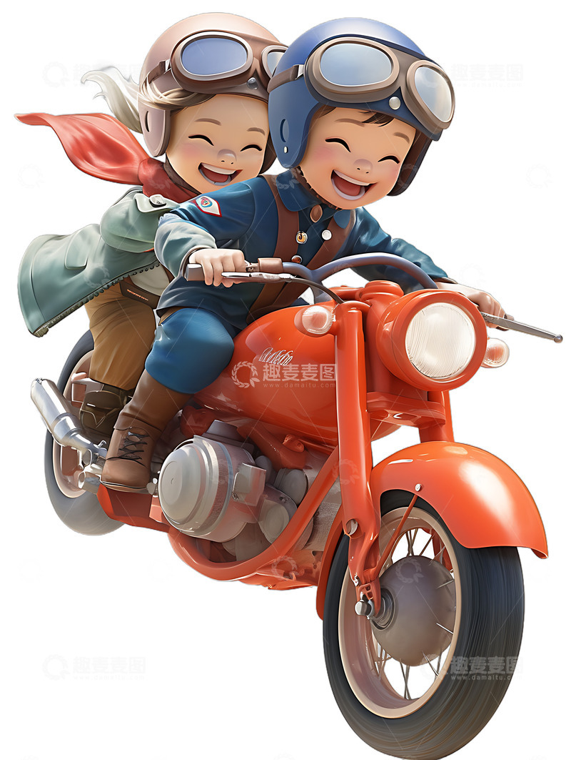 骑 摩托的情侣Q版