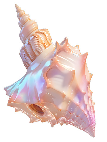 海螺贝壳海草海底海洋3D