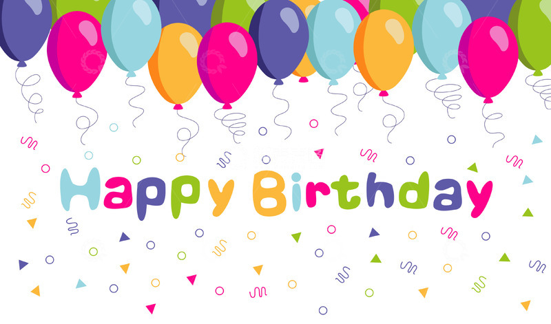 源文件下载【趣麦麦图】卡通简约生日快乐气球背景