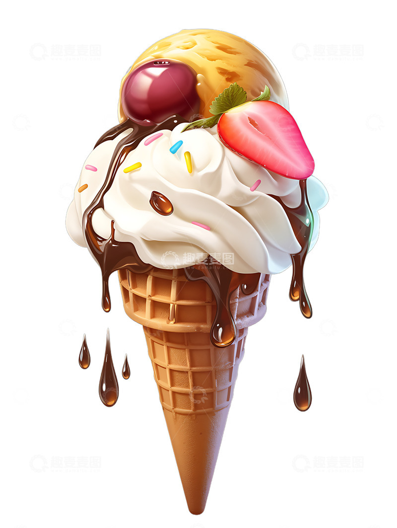 高清大图下载【趣麦麦图】卡通豪华冰淇淋圣代2