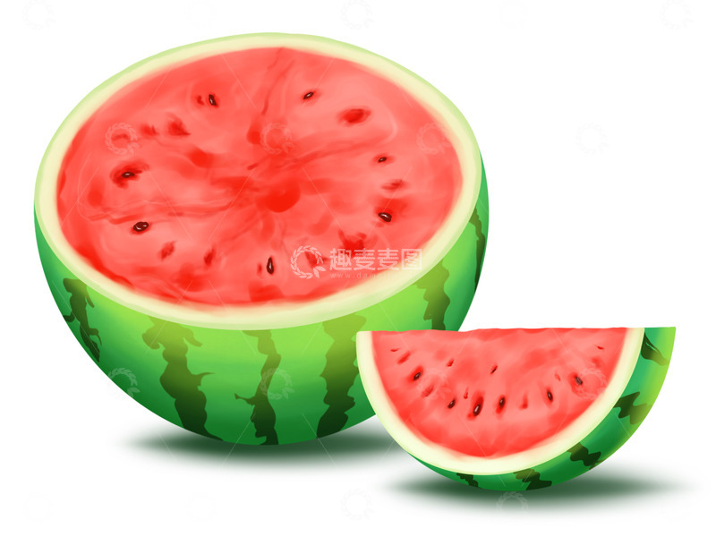 源文件下载【趣麦麦图】手绘卡通水果西瓜插画海报展板装饰元素