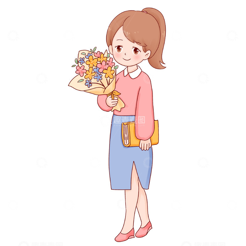 源文件下载【趣麦麦图】教师节鲜花老师
