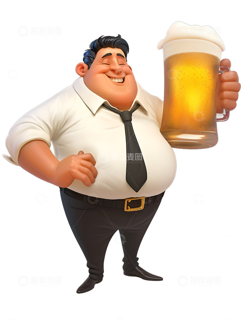 高清大图下载【趣麦麦图】啤酒节中年人喝啤酒