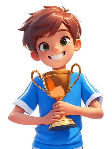 足球运动会世界杯欧洲杯小孩足球奖杯3D2