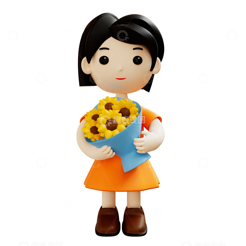 源文件下载【趣麦麦图】教师节手捧鲜花的老师