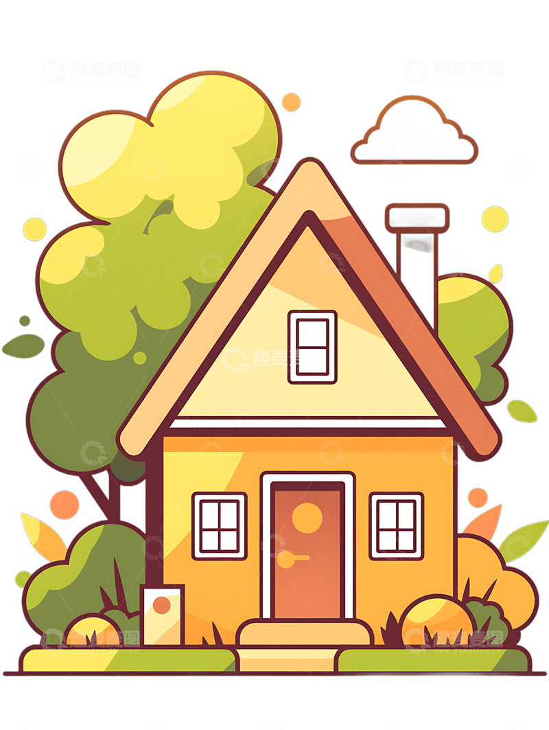 高清大图下载【趣麦麦图】房屋别墅楼房ICON卡通