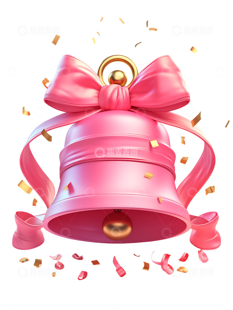 高清大图下载【趣麦麦图】卡通铃铛粉色